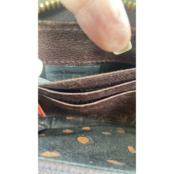 Women’s Vintage Hugo Boss Zip Around Sheepskin Leather Wallet 8” X 4” - Picture 10 of 16